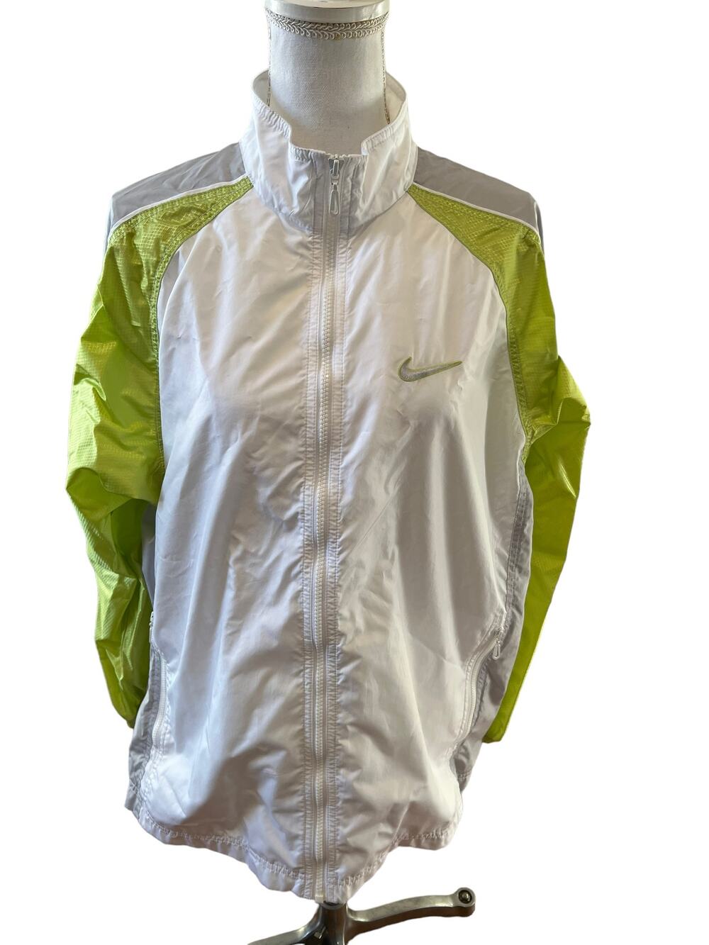 Vintage Ladies Nike Windbreaker Jacket White Green L